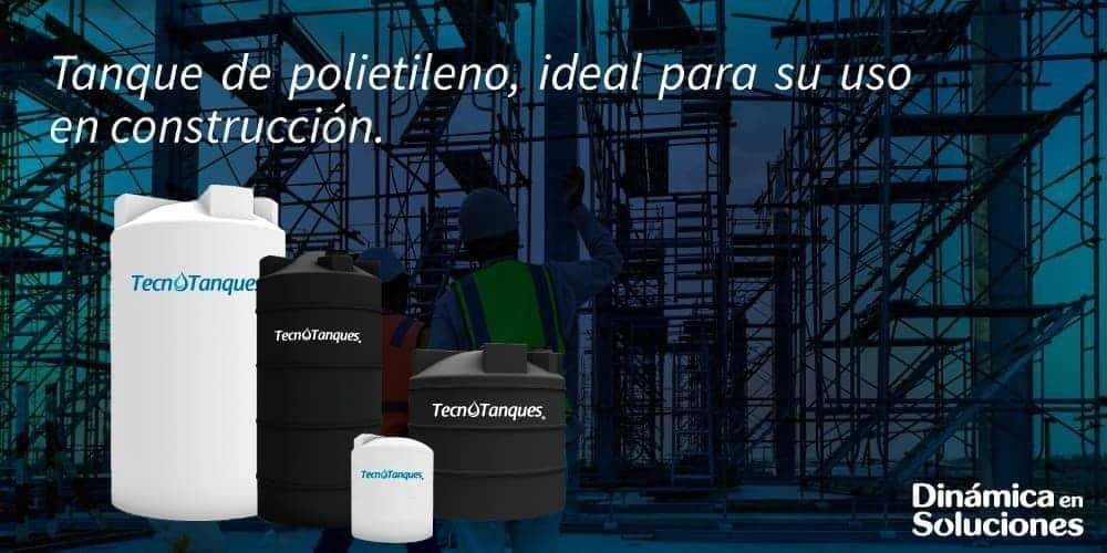 Tanque de polietileno, ideal para su uso en construcción.